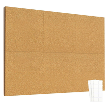 12 inch X kurktegels, 6 stuks borden voor aan de muur met veilige, verwijderbare kleeflipjes, groot bulletin