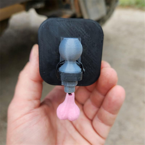 Funny Trailer Hitch Cover, 2024 New 3D Tiny with Nuts Hook Cover 1Pcs 2