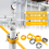 6Pcs NPT Die Set, PVC Thread Maker Tool, Pipe Threader Plumbing Manual Round Set for Pipe, Yellow 5