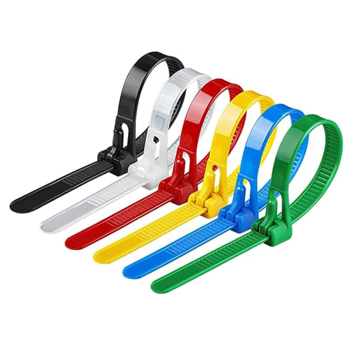 100PCS Buckle Self-Locking Premium Nylon Cable Wire Ties,8 X 200mm Adjustable Reusable Strap with 1