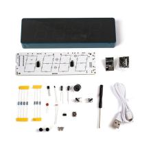 Kit électronique DIY, réveil numérique LED RVB coloré, suite 4 chiffres, date, température, projet de soudure, pratique, B