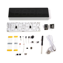 Kit électronique DIY, réveil numérique LED RVB coloré, suite 4 chiffres, date, température, projet de soudure, pratique, A