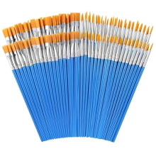 Pennelli piccoli, set da 160 pennelli in nylon con punta piatta e rotonda in acrilico