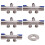 Robinet d'angle pour salle de bain, toilettes, machine à laver, bidet, 5 pièces, double commande, 1 entrée, 2 sorties 3