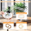 Adjustable Embroidery Hoop Holder for Handwork, 360 Rotatable, Hoop/Tablet/Phone Desktop Stand White 5