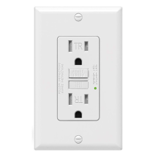 Presa GFCI da 15 Amp, presa elettrica GFI autodiagnostica, presa antimanomissione con piastra a parete bianca