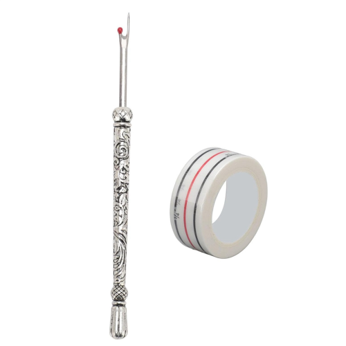 Seam Ripper and Thread Remover Kit, Sewing Tool Set with Positioning Tap for Crafting, Silver 1
