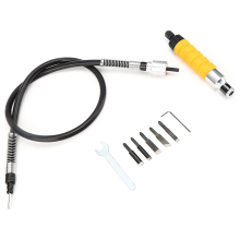 Electric Woodworking Carving Chisel Set with Yellow Handle for Effortless Wood Carving, Flexible Shaft, 5 Blades,