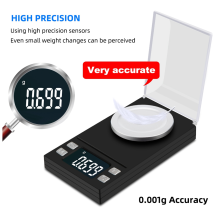 Mini-Digitalwaage, hohe Genauigkeit, 0,001 Gramm, Taschenwaage, Schmuck, Gold, Ausgleichsgewicht für Heilkräuter, Labor, 100 g