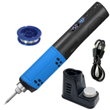 Draagbare USB draadloze elektrische soldeerbout LED digitale display pen oplaadbare soldeerbout blauw