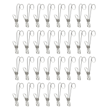 Winddichte wasknijpers met lange staartclip en haken, 30 stuks, roestvrij staal, sterke grip, ruimtebesparend