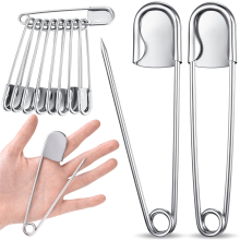 20 Stück 5 Zoll große Jumbo-Sicherheitsnadeln aus Edelstahl, groß, robust, sehr stark, für Wäsche, Polsterung, Nähen, Quilten