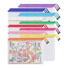 Dokumententasche aus Netzgewebe mit Reißverschluss, A4-Format, wasserdicht, 10 Farben, 24 Stück