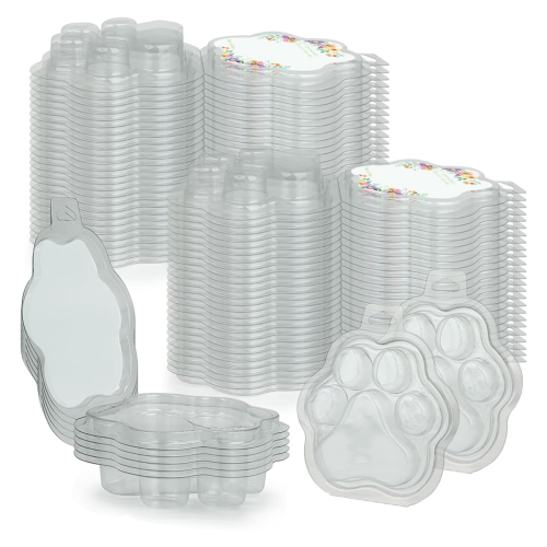 100 Pack Wax Melts, Cat'S Transparent Empty Plastic Melt Container for CorelessTart Candles 1