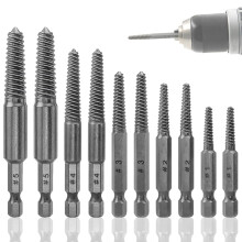 Schroefverwijderaarset, 10 stuks, 1/4 inch zeskantschacht gebroken verwijderaar, schroefverwijderaar en bitset