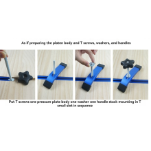 4-pack T-trackklem met T-bouten en slee, aluminium railklemmen voor houtbewerking