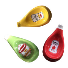 Piatto in ceramica con forme, piatto per salsa, ketchup per insalata, grazioso piatto per senape, decorazione da tavola alla moda, stoviglie B