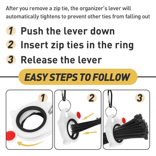 Zip Tie Organizer Kabelhouder Glow in the Dark Sterke Efficiënte Oplossing 4PCS 2