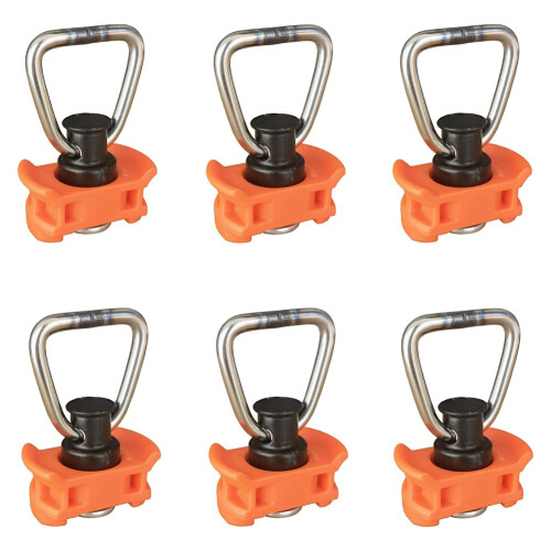 6 Pack Single Stud L-Track Fitting with D Ring for L Track,Single End Airline Rails 1