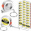 Tape Measure Keychains Functional Retractable Measuring with Slide Lock for Construction Party,1M/3FT,A 2
