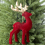 2 weiße Weihnachtsanhänger, Baumschmuck, Hirsch 6