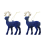 2 blaue Weihnachtsanhänger, Baumschmuck, Hirsch 1