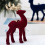 2 weiße Weihnachtsanhänger, Baumschmuck, Hirsch 4