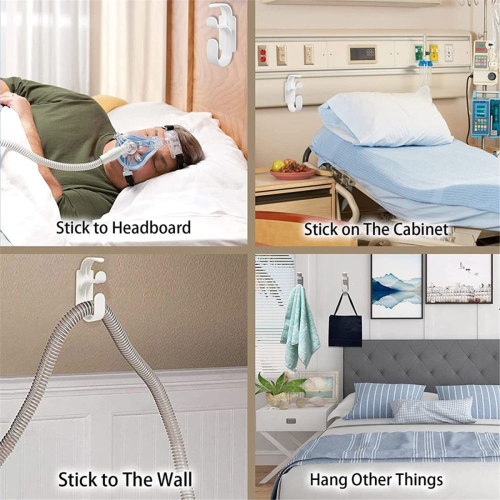 Support de tuyau CPAP pour lit, mur, masque et crochet évite 2