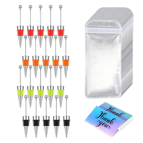Lot de 60 bouchons de vin en silicone pour bouteilles de vin 1