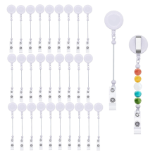 30 pezzi di badge avvolgibili con perline, kit fai da te vuoto con clip per cintura, articoli regalo per forniture per ufficio B
