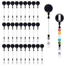 30 pezzi di badge avvolgibili con perline, kit fai da te vuoto con clip per cintura, articoli regalo per forniture per ufficio A