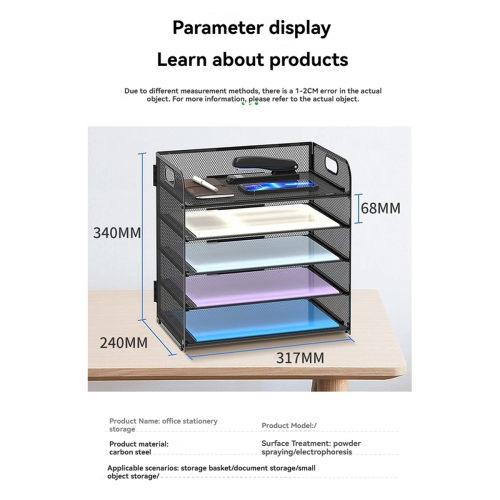 Lade Document Plank Handgrepen Mesh Bureau Bestand Desktop Metaal Kantoor Thuis 2
