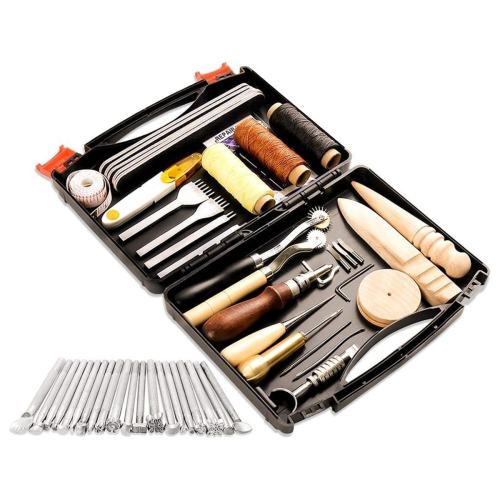 Leather Working Kit Leather, Sewing Accessories, Stitching Punching Cutting Carving, for 1