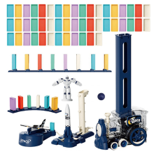 Automatische Domino Treinset Domino Speelgoed voor Familie Spelletjes Peuters Kerstmis Verjaardag DIY Cadeaus B