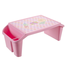 Kindertafelblad, draagbare lade van kunststof voor bed, klaslokaal, laptop, auto, activiteit, eetkamer, vloer, roze