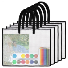 19 x 25 Kunst-Portfolio-Taschen, transparente Mappe für Kunstwerke, wasserdichte Poster-Aufbewahrungstaschen + Griff-Zeichenbrett, 5 Stück