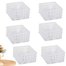 Kaarsenverlichting 6 stuks kubusvormige led-theelichtjes, elektrische vlamloze nep-huisdecoraties voor bruiloften en Halloween