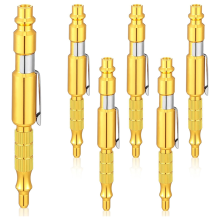 6 Stück 1/4 Zoll I/MType Verstellbarer Taschenstecker Luftblaspistole Luftgebläse für Kompressorstift Staubreinigung, Gold