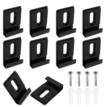 10 stuks Heavy Duty spiegelophangset, bevestigingsmateriaalclips voor wandmontage, enkel gat zwart