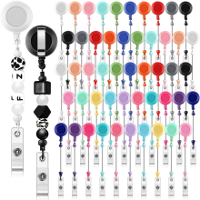 50 stuks kralen badgerol intrekbare cliphouder voor kralen bulk blanco staven ID naam items sieraden DIY