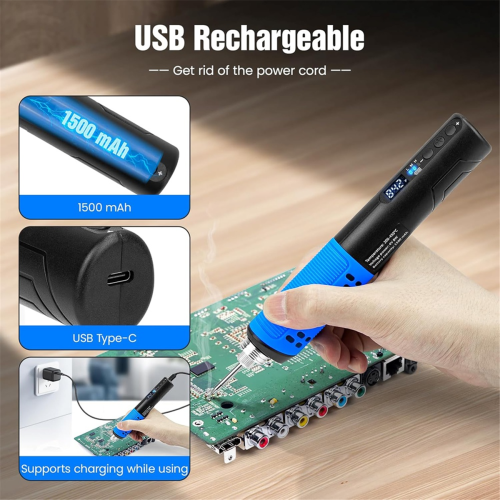 Cordless Soldering Iron Kit, LDE Digital Display USB Rechargeable for Small Projects, DIY 2