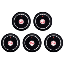 Lot de 5 boutons d'appel sans fil pour restaurant, émetteur 433 MHz, pour service client, bar, café, narguilé, noir B