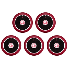 Lot de 5 boutons d'appel sans fil pour restaurant, émetteur 433 MHz, pour bar à narguilé, café, service client, rouge B