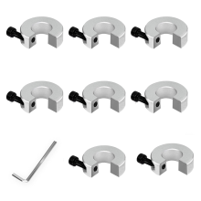 8 Stück SBR16 Linearschienen-Anschlagringe, Wellenbegrenzungs-Befestigungsringe aus Aluminiumlegierung mit Schraubenschlüssel, linear