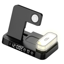 Verwenden Sie den USB-Stecker der Uhr, das kabellose Ladegerät, das Telefon auflädt, den Wecker, die schnelle Basis