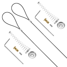 2 Sets Gate Latch Cable Pull String,Adjustable Spring Door Opener, 2-6 Inch for Metal and Wooden Fences in Garden