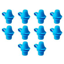 10 Stück tragbarer, auslaufsicherer Silikon-Flaschenaufsatz-Ausgussadapter mit Wasserauslaufschutz, blau
