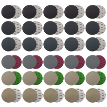 Lot de 60 disques de ponçage sec/humide de 6 pouces, 6 disques auto-agrippants, grains 800/1000/1500/2000/3000/5000, carbure de silicium