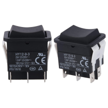 Interrupteur à bascule, HY12-9-3 6 broches, interrupteur électrique industriel, bouton-poussoir 125 V/250 V (2 pièces)