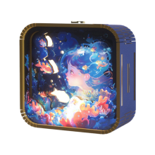 Handberührung Cartoon DIY Holz Stereo Atmosphäre Lichter Abschlussfeier Saison Geschenke Nachtlicht Geschenke,A